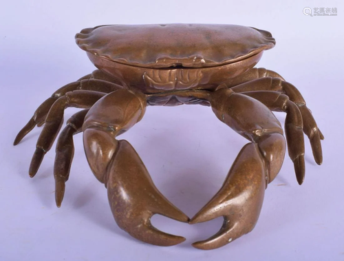 A LOVELY 19TH CENTURY FRANCO JAPANESE BRONZE CRAB