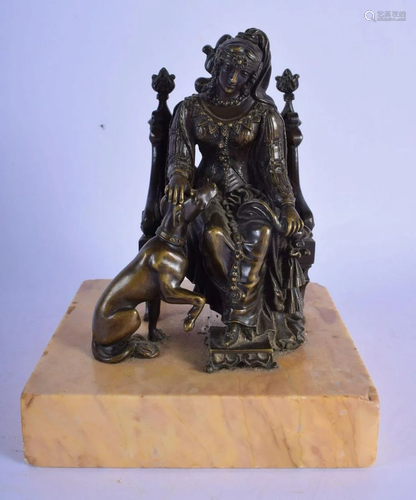 A MID 19TH CENTURY EUROPEAN BRONZE FIGURE OF A S…