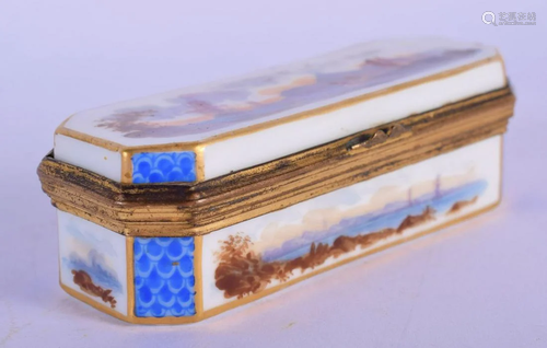 A 19TH CENTURY GERMAN PORCELAIN RECTANGULAR BOX pain…