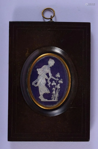 A RARE 19TH CENTURY RAISED CAMEO PORTRAIT PLAQUE in the