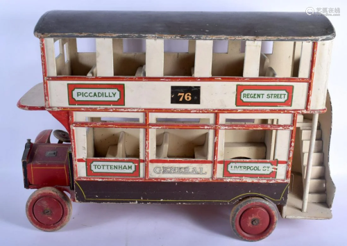 A LARGE 1960S SCRATCH BUILT PAINTED WOOD MODEL OF A