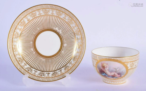 Late 19th c. Minton teacup and saucer with classically