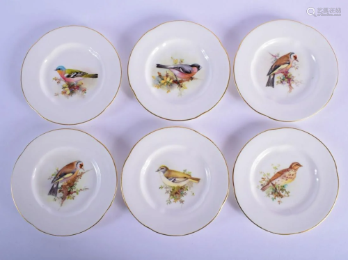 Royal Worcester set of six plates painted with named