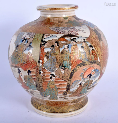 A LATE 19TH CENTURY JAPANESE MEIJI PERIOD SATSUMA JAR