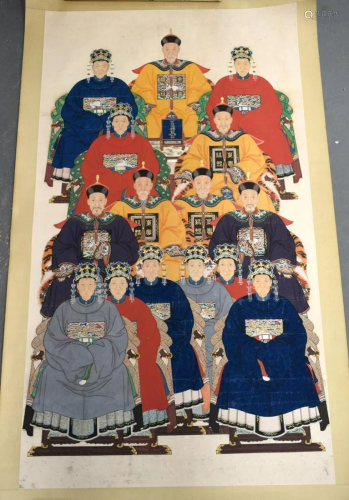 Chinese School (19th Century) Rare Family Tree of Jin
