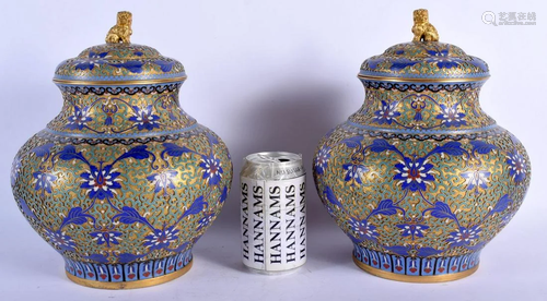 A LARGE PAIR OF EARLY 20TH CENTURY CHINESE CLOISONNE