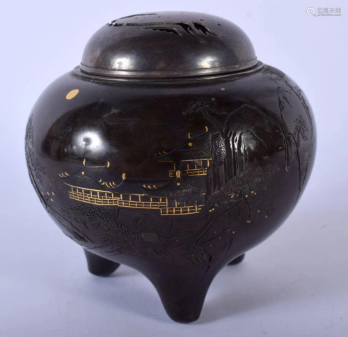 A LATE 19TH CENTURY JAPANESE MEIJI PERIOD MIXED METAL