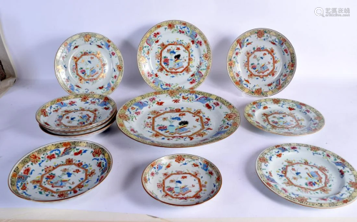 A SUITE OF 18TH CENTURY CHINESE EXPORT FAMILLE ROSE