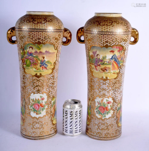 A LARGE PAIR OF CHINESE EUROPEAN SUBJECT PORCELAIN