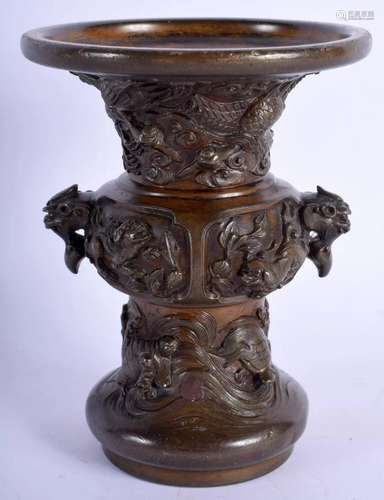 A 19TH CENTURY JAPANESE MEIJI PERIOD BRONZE TWIN