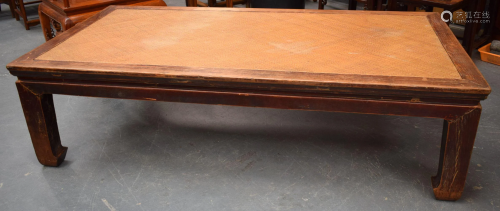 A 19th century Chinese elm framed opium bed, with