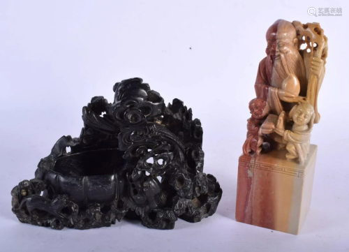 AN EARLY 20TH CENTURY CHINESE SOAPSTONE SEAL Late