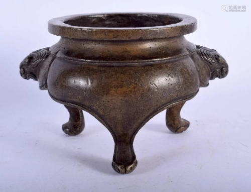 A 19TH CENTURY CHINESE BRONZE CENSER bearing Xuande