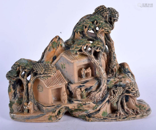 AN EARLY 20TH CENTURY CHINESE CARVED SOAPSTONE MO…