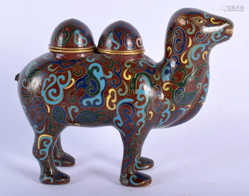 A RARE 19TH CENTURY CHINESE CLOISONNE ENAMEL CAMEL