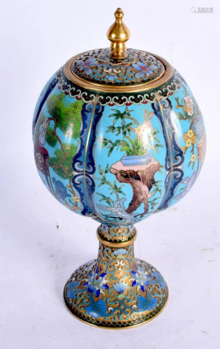 AN UNUSUAL EARLY 20TH CENTURY CHINESE CLOISONNE EN…