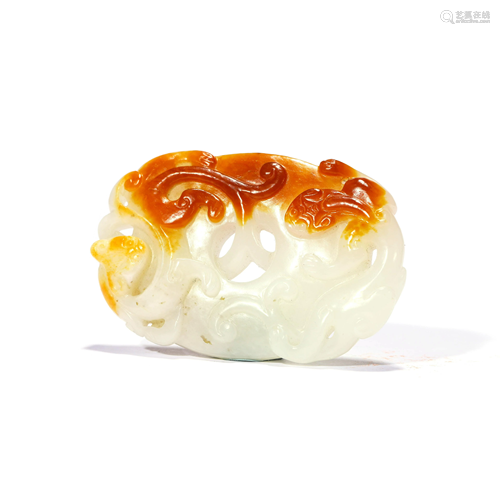 A Carved White Jade Panel