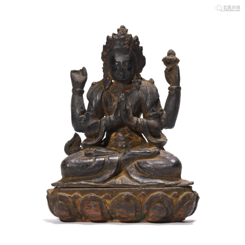 A Carved Multi-arms Seated Guanyin