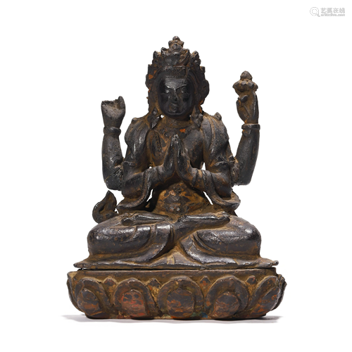 A Carved Multi-arms Seated Guanyin