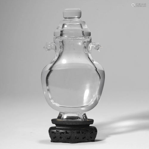 An Imitation Glass Vase with Cover