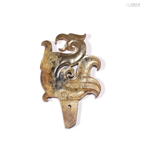 A Carved Russet Jade Dragon And Beast Ornament