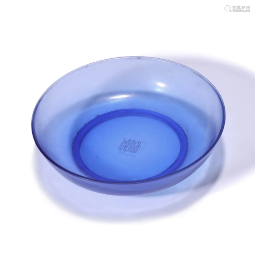 A Blue Glass Dish
