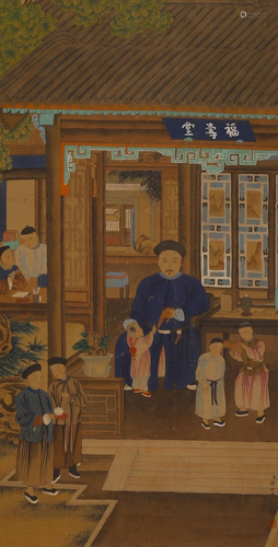 A Chinese Painting of Figural Story , Langshining