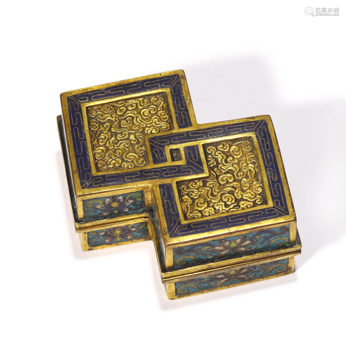 A Cloisonne Enamel Rhombus Box And Cover