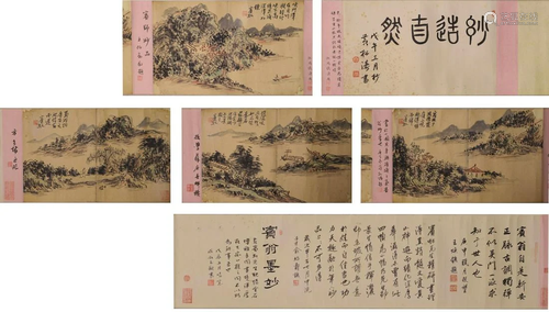 A Chinese Landscape Painting And Calligraphy Hand