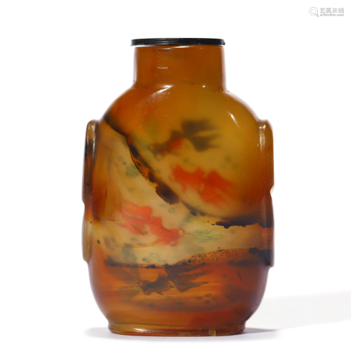 An Interior Painting Agate Snuff Bottle