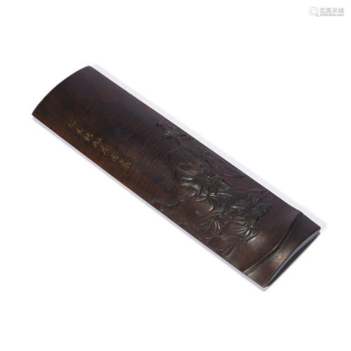 A Carved Sandalwood Arm Rest