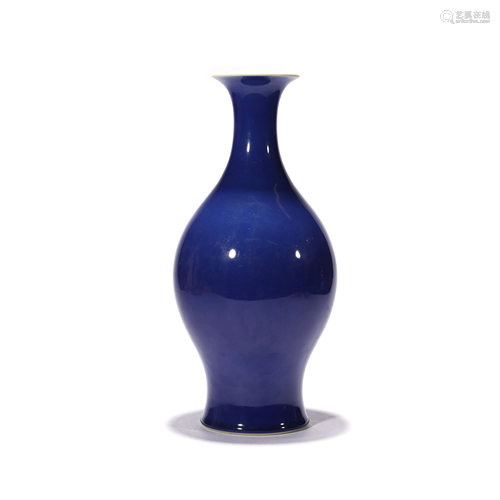 A Sacrificial Blue Glaze Olive-Shaped Vase