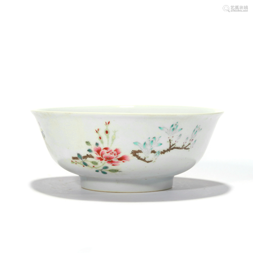 A Famille Rose Peony Bowl