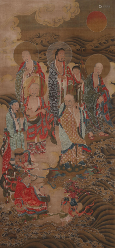 A Chinese Group Of Buddha Painting