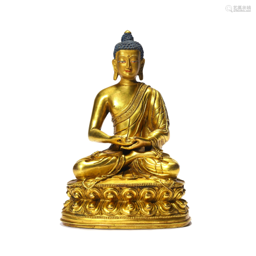 A Gilt Bronze Figure Of Amitabha
