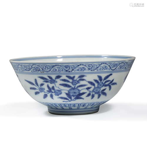 A Blue And White Dragon Bowl