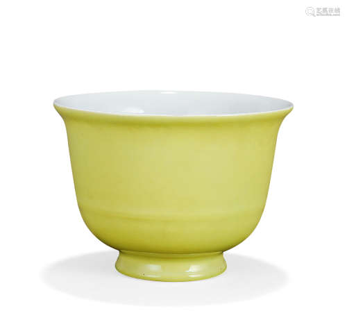 民国（风格） 柠檬黄釉钟式杯