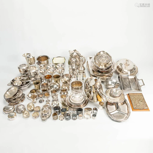 A very large collection of silver-plated items, trays,