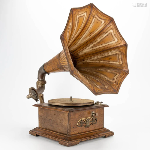 An antique Gramophone made by L. Moermans in Ghent,