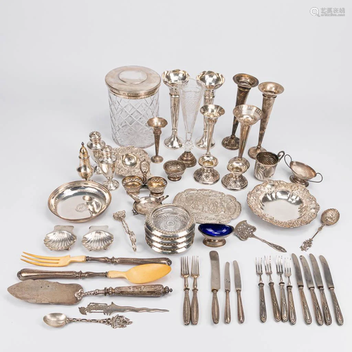 A large collection of silver and sterling table