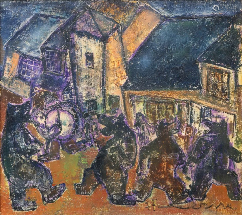A painting 'The berenfeesten - El Parador' painted by