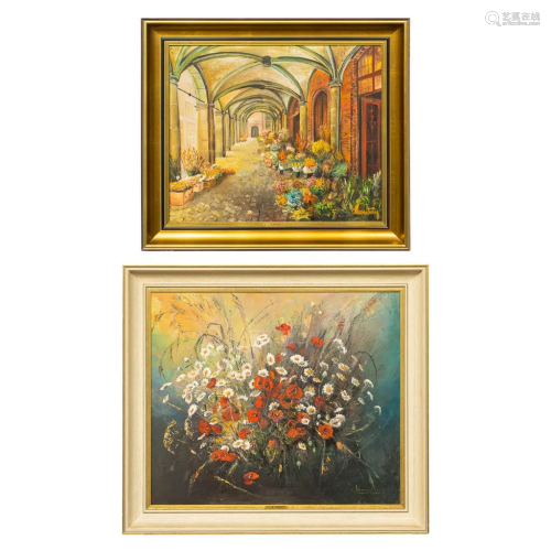 M. VERCAUTEREN (XX) A collection of 2 flower paintings,