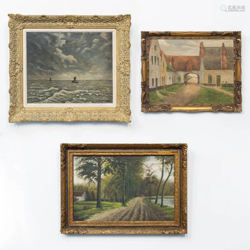 A. SMITZ (XX) A collection of 3 paintings oil on canvas