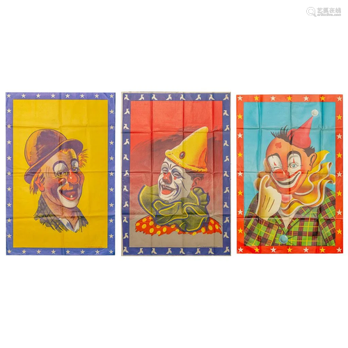 A collection of 3 circus posters of 1 Pierrot and 2