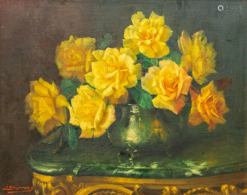 Julien STAPPERS (1875-1960) A flower still life, oil on