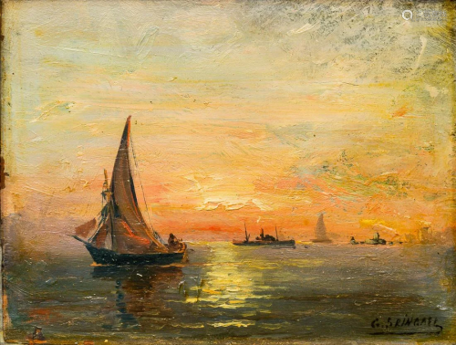 G. SRINGAEL (XIX) A painting 'Marine view' oil on