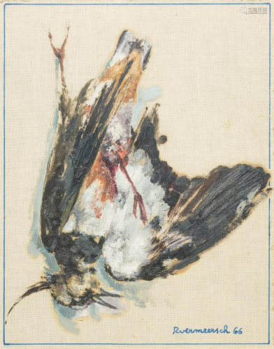 Rik VERMEERSCH (1949) 'Still life of a bird' oil on