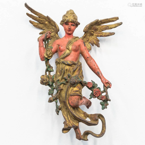 An angel made of polychrome cast-iron. 19th century.