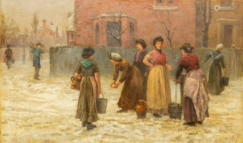 Arthur VEREY (1840-1915) A Painting 'The Snowball' Oil