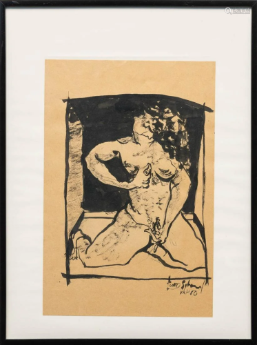 Koen SCHERPEREEL (1961-1997) A naked figurine, marker